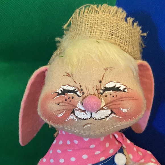 Annalee 1989 Country Boy Bunny 12”Tall on a green Base - Picture 2 of 5